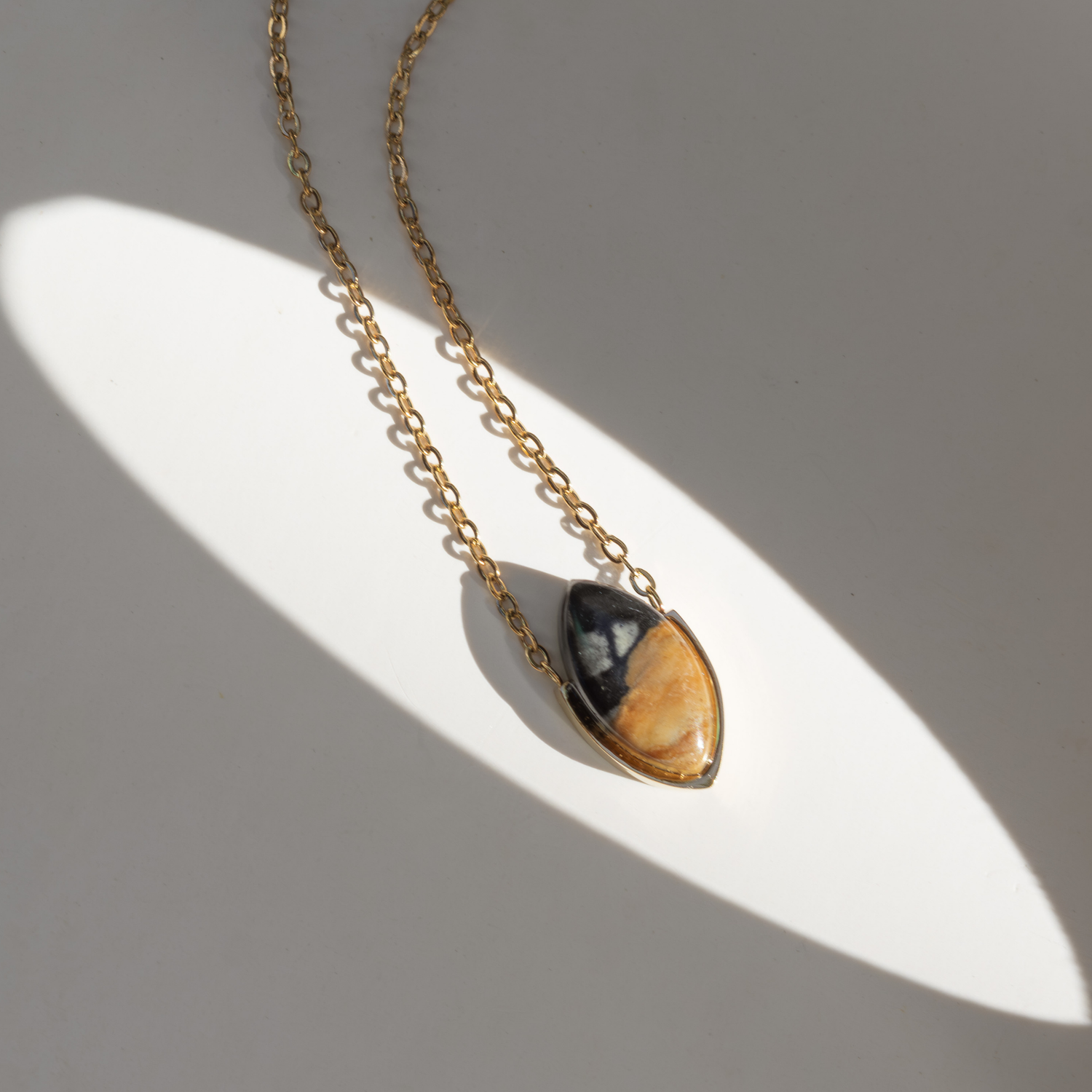 Picasso Jasper Stone Necklace (Marquis)