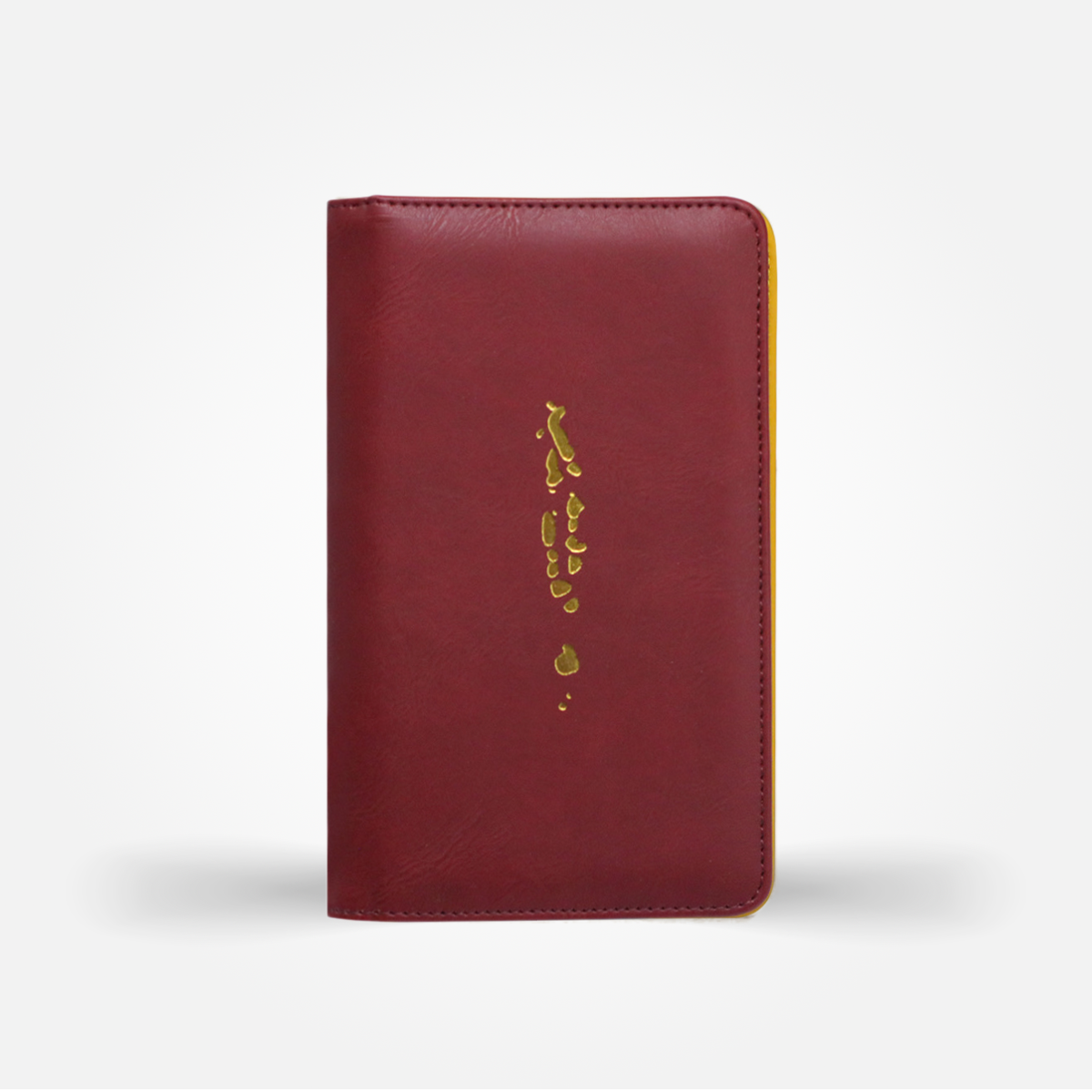 Maldives Map Travel Wallet (Crimson/Yellow)