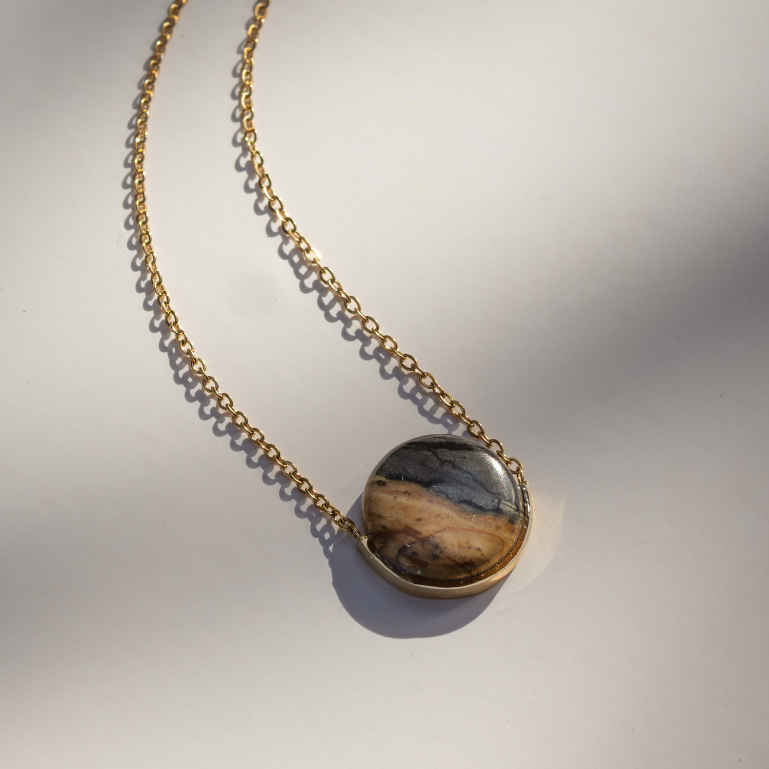 Picasso Jasper Stone Necklace (Round)