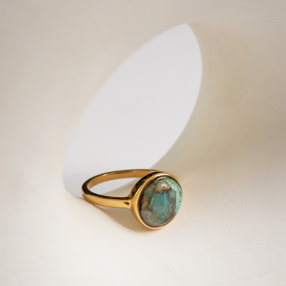 Chrysocolla Copper Stone Ring