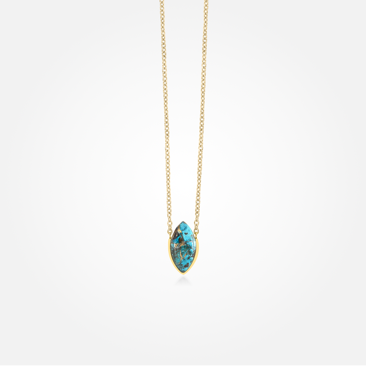 Chrysocolla Copper Stone Necklace (Marquis)