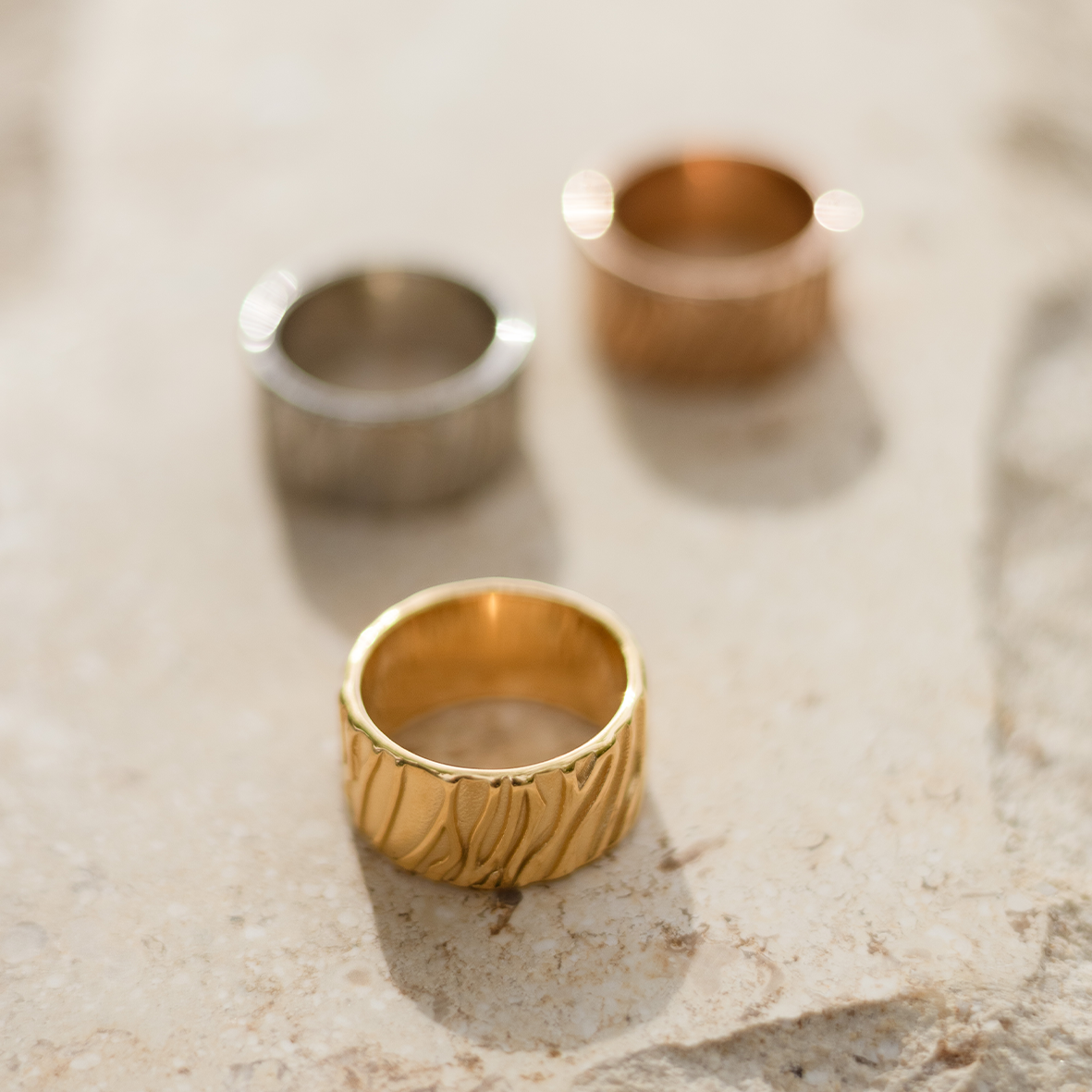 Black Coral Wide Ring