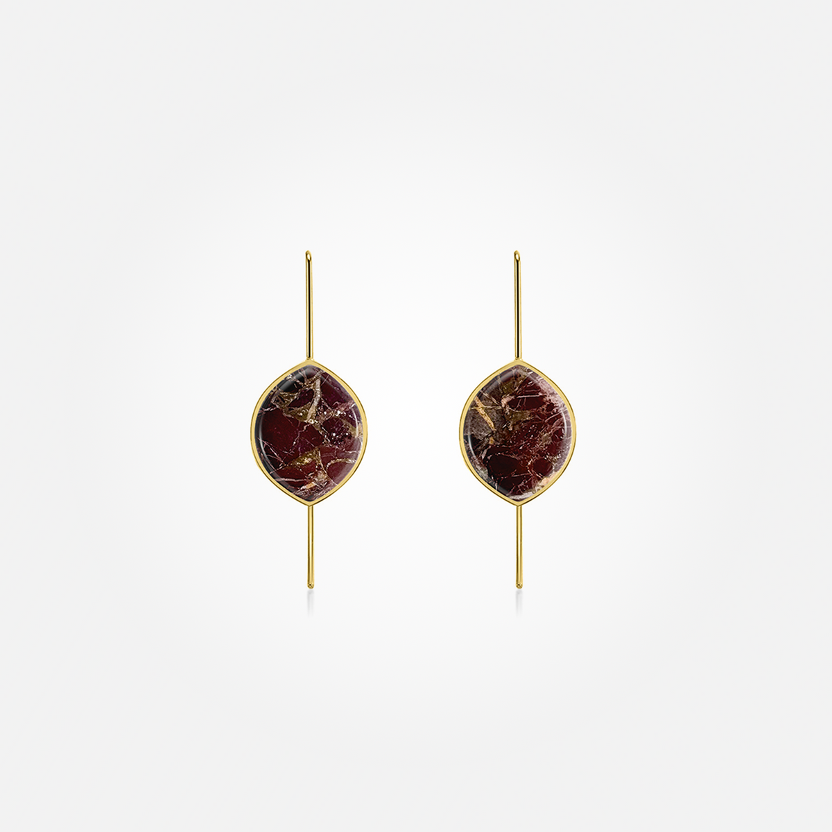 Lava Copper Stone Earrings (Curved)