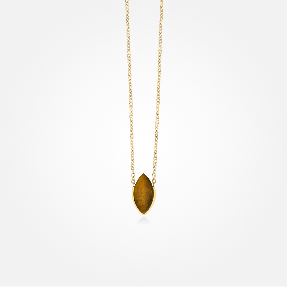 Tiger Eye Stone Necklace (Marquis)