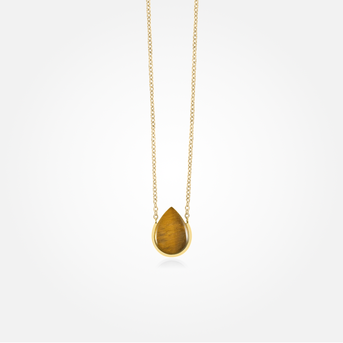 Tiger Eye Stone Necklace (Teardrop)