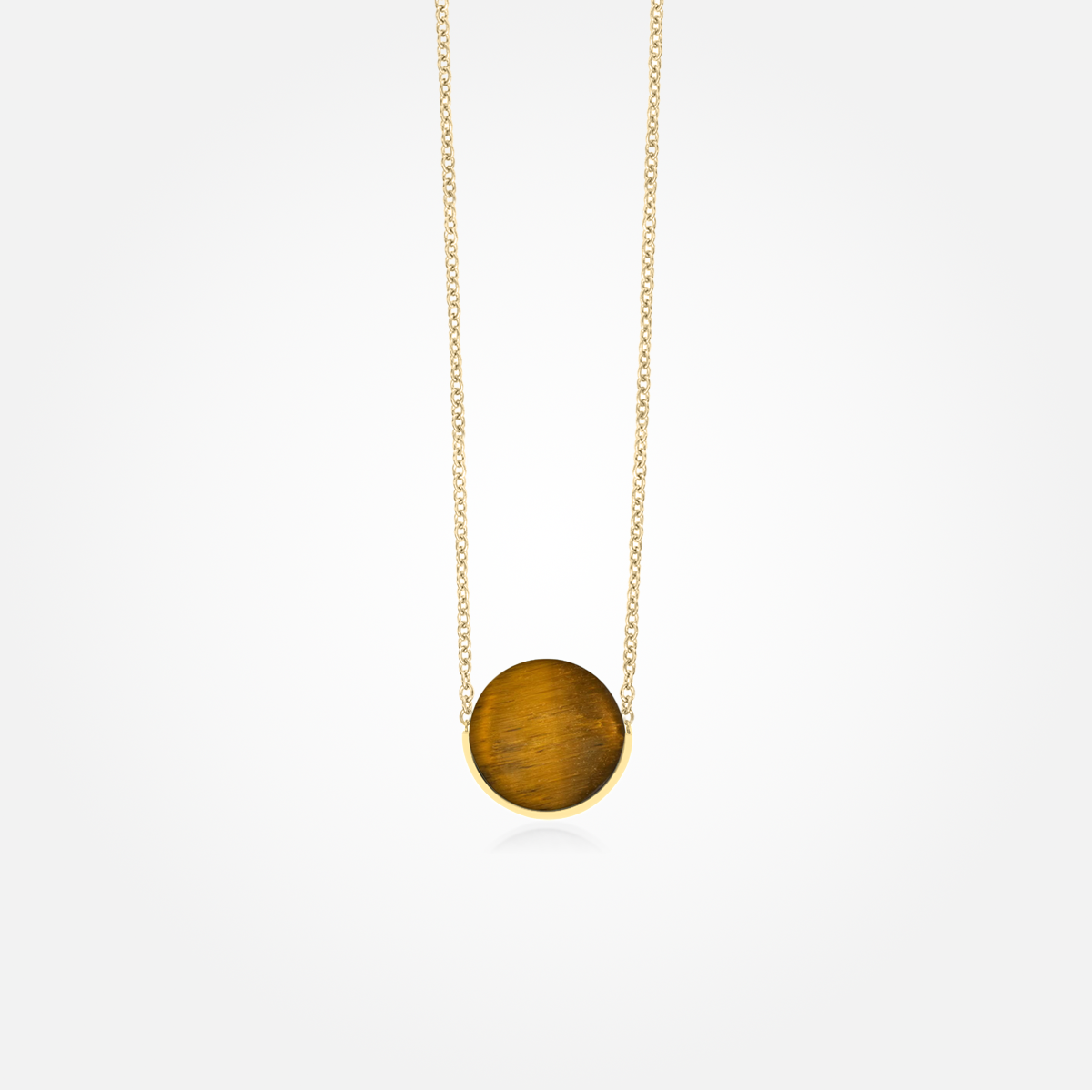 Tiger Eye Stone Necklace (Round)