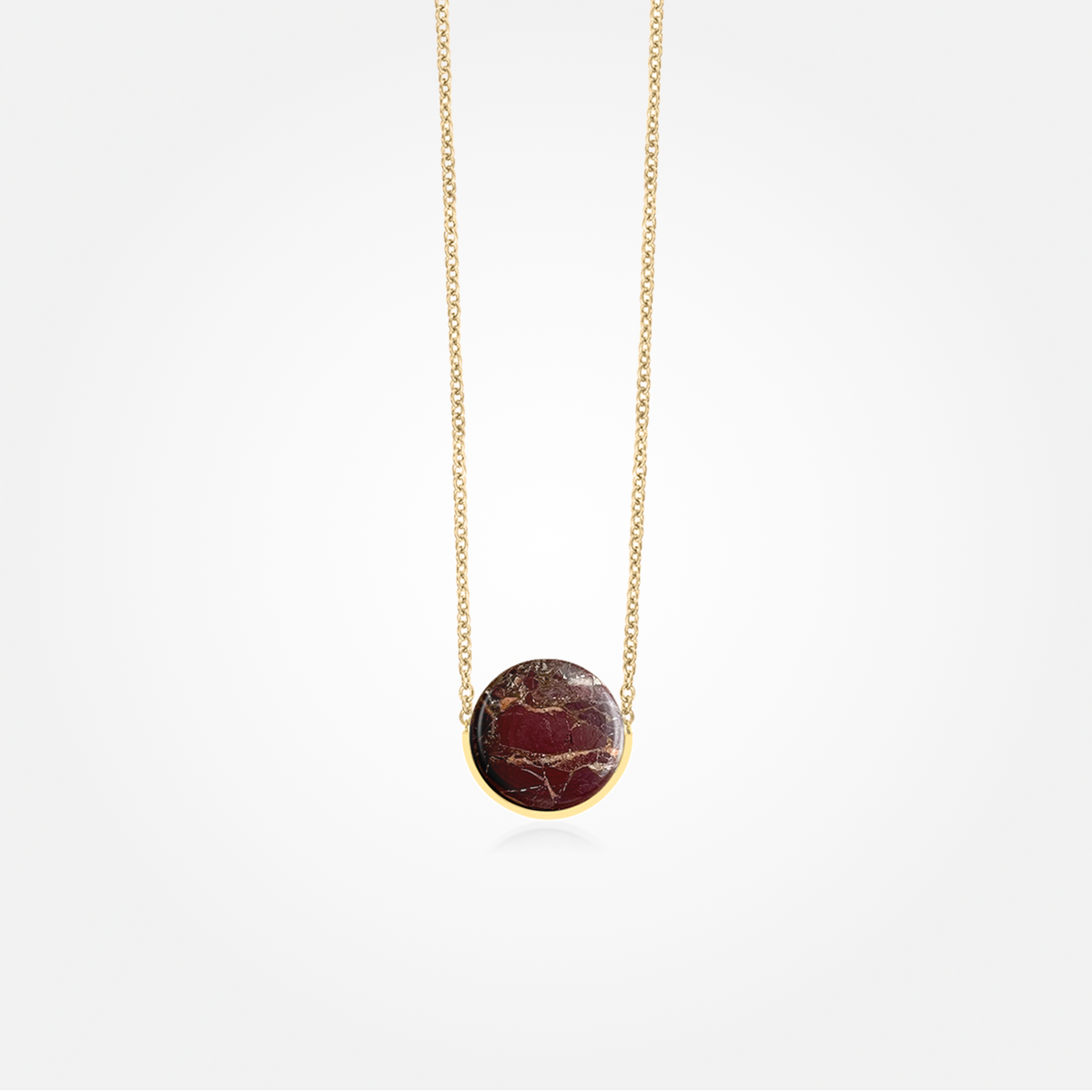 Lava Copper Stone Necklace (Round)