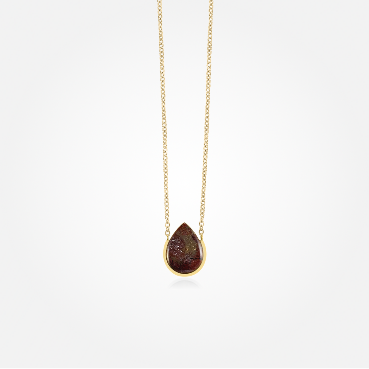 Lava Copper Stone Necklace (Teardrop)