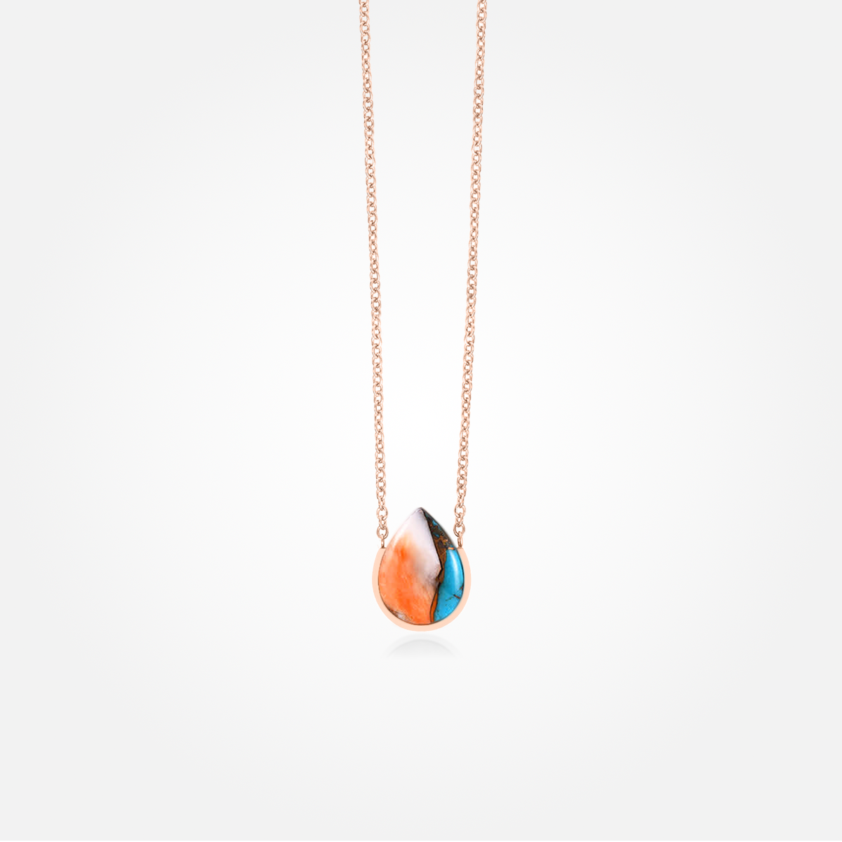 Turquoise Oyster Copper Stone Necklace (Teardrop)