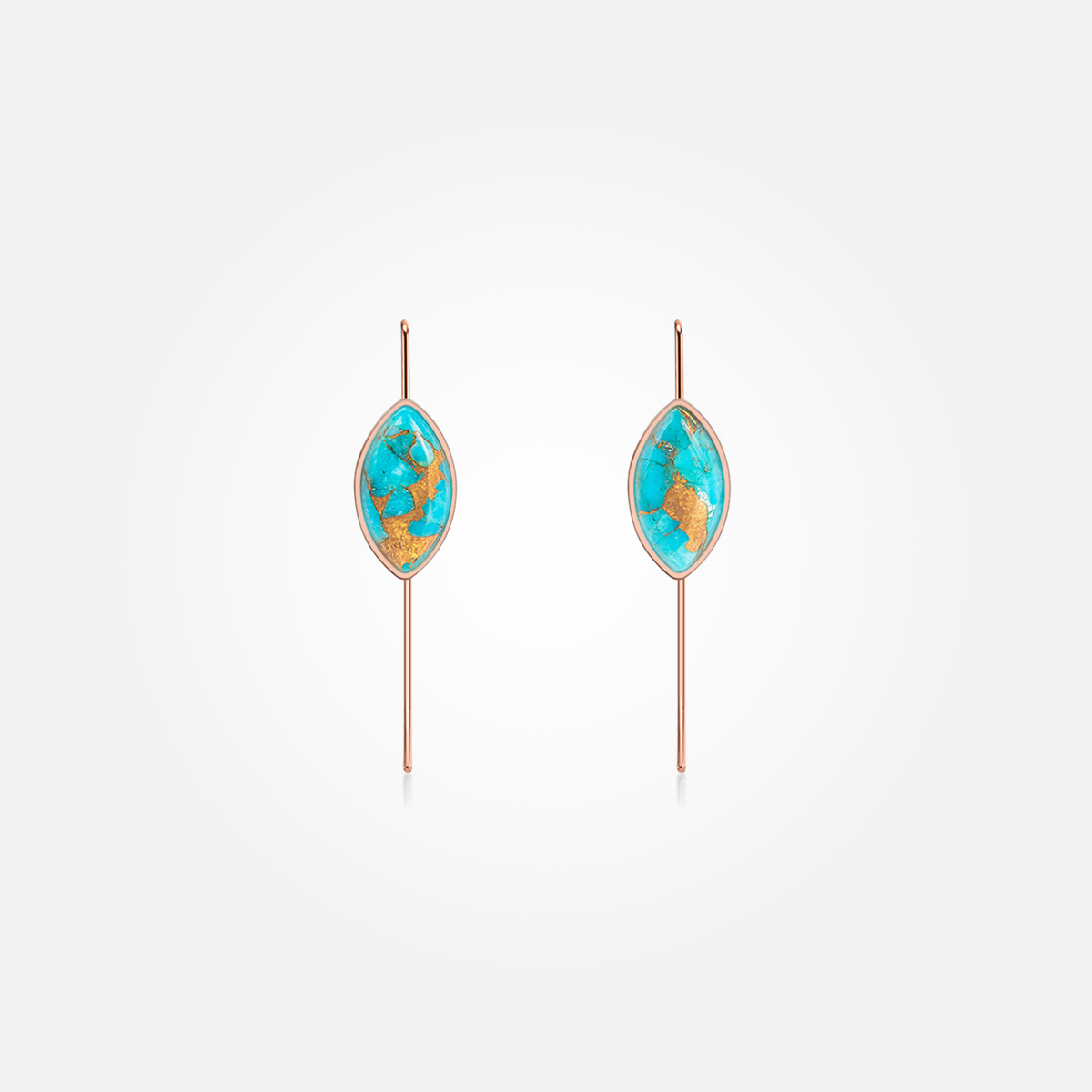 Turquoise Copper Stone Earrings (Straight)