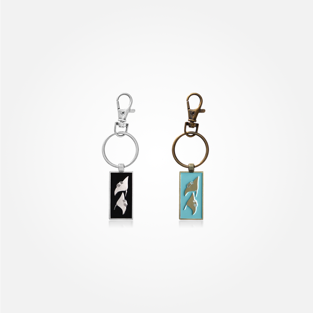 Two Manta Rays Keychain