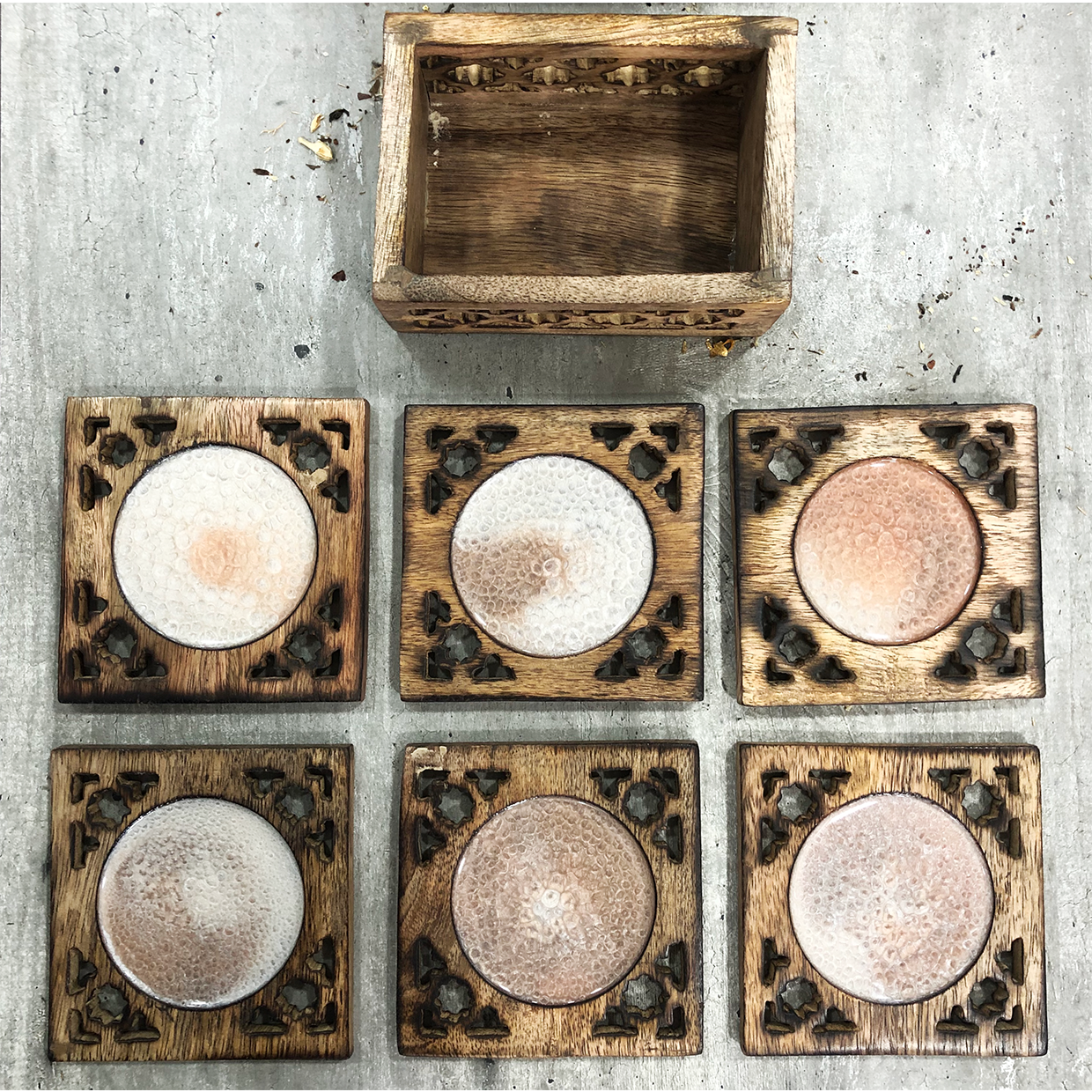 Champagne Handcrafted Coaster Set